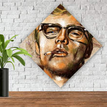 Lade das Bild in den Galerie-Viewer, Spannrahmenbild Abstraktes Portrait James Dean Raute
