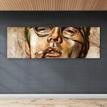 Lade das Bild in den Galerie-Viewer, Acrylglasbild Abstraktes Portrait James Dean Panorama
