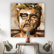 Lade das Bild in den Galerie-Viewer, Leinwandbild Abstraktes Portrait James Dean Quadrat
