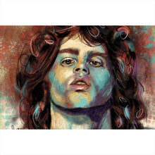 Lade das Bild in den Galerie-Viewer, Aluminiumbild Abstraktes Portrait Jim Morrison Querformat
