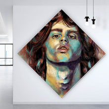 Lade das Bild in den Galerie-Viewer, Leinwandbild Abstraktes Portrait Jim Morrison Raute
