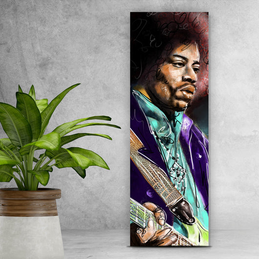 Acrylglasbild Abstraktes Portrait Jimi Hendrix Panorama Hoch