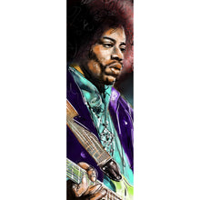 Lade das Bild in den Galerie-Viewer, Aluminiumbild Abstraktes Portrait Jimi Hendrix Panorama Hoch
