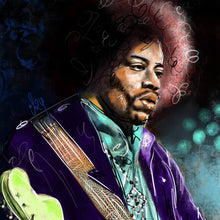 Lade das Bild in den Galerie-Viewer, Spannrahmenbild Abstraktes Portrait Jimi Hendrix Quadrat
