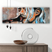 Lade das Bild in den Galerie-Viewer, Aluminiumbild Abstraktes Portrait Kurt Cobain Panorama
