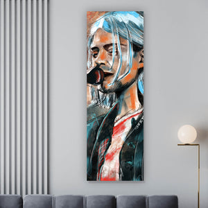 Spannrahmenbild Abstraktes Portrait Kurt Cobain Panorama Hoch