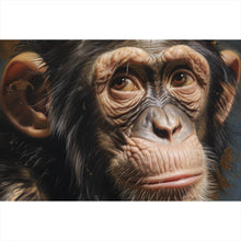 Lade das Bild in den Galerie-Viewer, Aluminiumbild gebürstet Adeliger Schimpanse mit Krone Querformat
