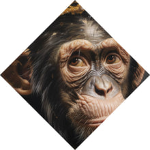 Lade das Bild in den Galerie-Viewer, Leinwandbild Adeliger Schimpanse mit Krone Raute
