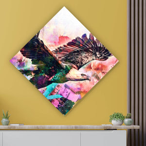 Leinwandbild Adler Modern Art Raute