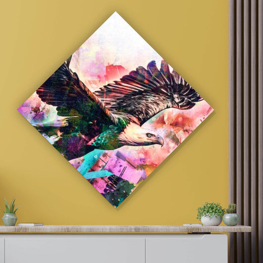 Leinwandbild Adler Modern Art Raute