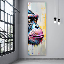 Lade das Bild in den Galerie-Viewer, Aluminiumbild Affe mit Kopfhörer Graffiti Panorama Hoch

