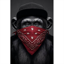 Lade das Bild in den Galerie-Viewer, Spannrahmenbild Affenporträt mit Bandana Hochformat
