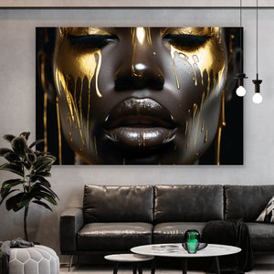 Leinwandbild African Gold Woman Querformat