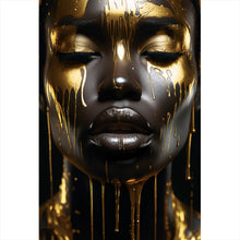 Lade das Bild in den Galerie-Viewer, Leinwandbild African Gold Woman Hochformat
