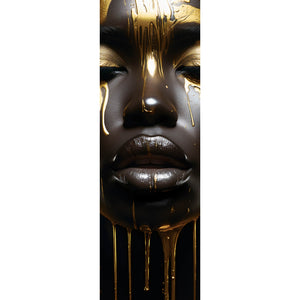 Aluminiumbild African Gold Woman Panorama Hoch