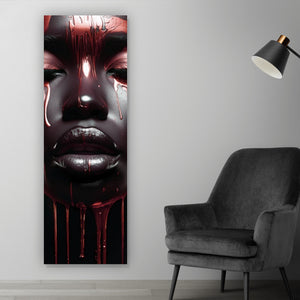 Aluminiumbild African Red Woman Panorama Hoch