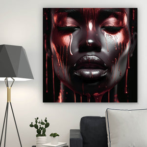 Aluminiumbild African Red Woman Quadrat