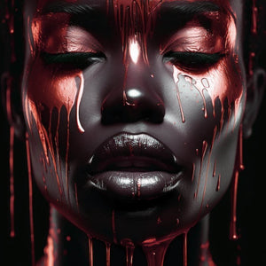 Leinwandbild African Red Woman Quadrat