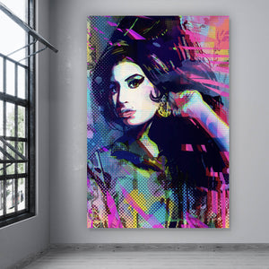 Poster Amy im Raster Pop Art Stil Hochformat