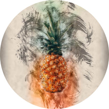 Lade das Bild in den Galerie-Viewer, Aluminiumbild gebürstet Ananas Abstrakt Kreis
