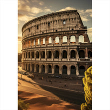 Lade das Bild in den Galerie-Viewer, Aluminiumbild Antikes Kolosseum in der Abendsonne Hochformat
