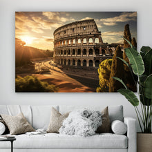 Lade das Bild in den Galerie-Viewer, Aluminiumbild Antikes Kolosseum in der Abendsonne Querformat
