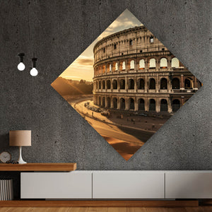 Leinwandbild Antikes Kolosseum in der Abendsonne Raute