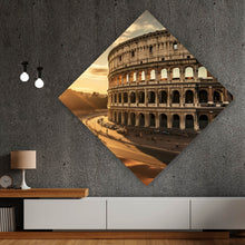 Lade das Bild in den Galerie-Viewer, Acrylglasbild Antikes Kolosseum in der Abendsonne Raute
