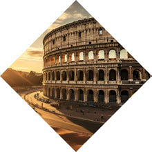 Lade das Bild in den Galerie-Viewer, Spannrahmenbild Antikes Kolosseum in der Abendsonne Raute
