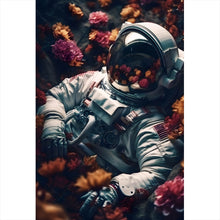 Lade das Bild in den Galerie-Viewer, Poster Astronaut im Blumenmeer Digital Art Hochformat
