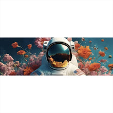 Lade das Bild in den Galerie-Viewer, Spannrahmenbild Astronaut in einem Blumenmeer Panorama
