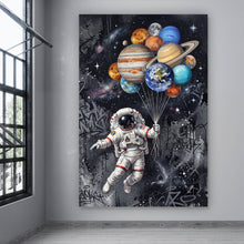 Lade das Bild in den Galerie-Viewer, Acrylglasbild Astronaut mit Planeten Ballons Hochformat
