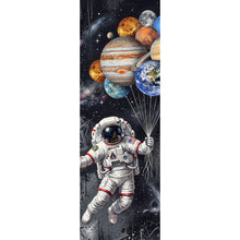 Lade das Bild in den Galerie-Viewer, Acrylglasbild Astronaut mit Planeten Ballons Panorama Hoch
