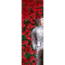 Lade das Bild in den Galerie-Viewer, Acrylglasbild Astronaut zwischen Rosen Panorama Hoch
