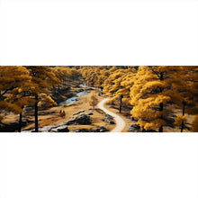 Lade das Bild in den Galerie-Viewer, Aluminiumbild gebürstet Atemberaubende Landschaft mit malerischen Bäumen Panorama
