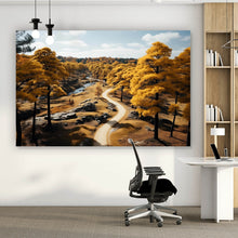 Lade das Bild in den Galerie-Viewer, Aluminiumbild gebürstet Atemberaubende Landschaft mit malerischen Bäumen Querformat
