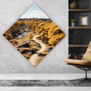 Leinwandbild Atemberaubende Landschaft mit malerischen Bäumen Raute