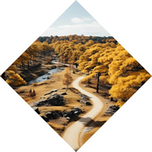 Lade das Bild in den Galerie-Viewer, Aluminiumbild Atemberaubende Landschaft mit malerischen Bäumen Raute
