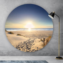 Lade das Bild in den Galerie-Viewer, Aluminiumbild gebürstet Atemberaubende Strandlandschaft Kreis
