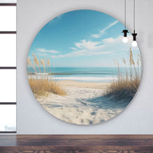 Lade das Bild in den Galerie-Viewer, Aluminiumbild gebürstet Atemberaubender Strand mit sanften Wellen Kreis
