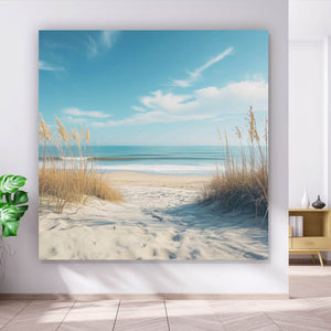 Leinwandbild Atemberaubender Strand mit sanften Wellen Quadrat