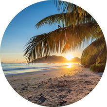 Lade das Bild in den Galerie-Viewer, Aluminiumbild Atemberaubender Strand Sonnenuntergang Kreis
