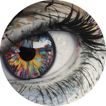 Lade das Bild in den Galerie-Viewer, Aluminiumbild Auge mit bunter Iris Abstrakt Kreis
