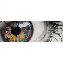 Lade das Bild in den Galerie-Viewer, Aluminiumbild Auge mit bunter Iris Abstrakt Panorama
