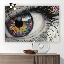 Lade das Bild in den Galerie-Viewer, Poster Auge mit bunter Iris Abstrakt Querformat
