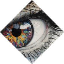Lade das Bild in den Galerie-Viewer, Leinwandbild Auge mit bunter Iris Abstrakt Raute
