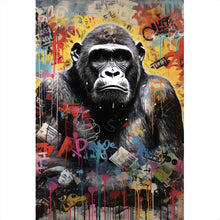 Lade das Bild in den Galerie-Viewer, Poster Ausrucksstarker Gorilla im Graffiti Stil Hochformat
