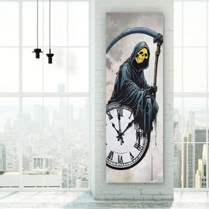 Aluminiumbild gebürstet Banksy Abstakter Sensenmann Panorama Hoch