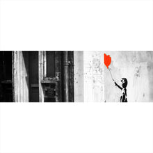 Lade das Bild in den Galerie-Viewer, Aluminiumbild gebürstet Banksy - Ballon Girl No. 2 Panorama

