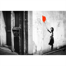 Lade das Bild in den Galerie-Viewer, Leinwandbild Banksy - Ballon Girl No. 2 Querformat
